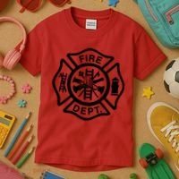 Fire Dept Emblem Badge Firefighter Logo Kids T-Shirt thumb 3