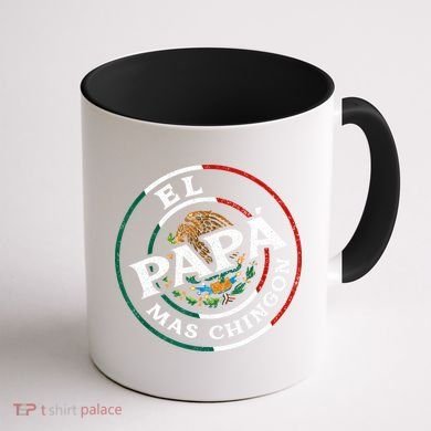 Fathers Day El Papa Mas Chingon Funny Mexican Dad Spanish Coffee Mug back