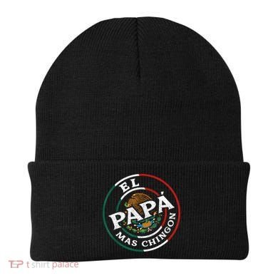Fathers Day El Papa Mas Chingon Funny Mexican Dad Spanish Beanie