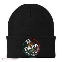 Fathers Day El Papa Mas Chingon Funny Mexican Dad Spanish Beanie thumb 0
