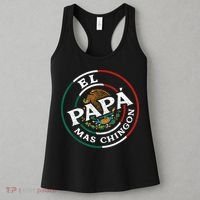 Fathers Day El Papa Mas Chingon Funny Mexican Dad Spanish Women's Tank Top thumb 3