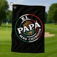 Fathers Day El Papa Mas Chingon Funny Mexican Dad Spanish Golf Towel thumb 1
