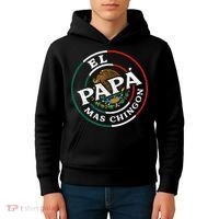 Fathers Day El Papa Mas Chingon Funny Mexican Dad Spanish Kids Hoodie thumb 4
