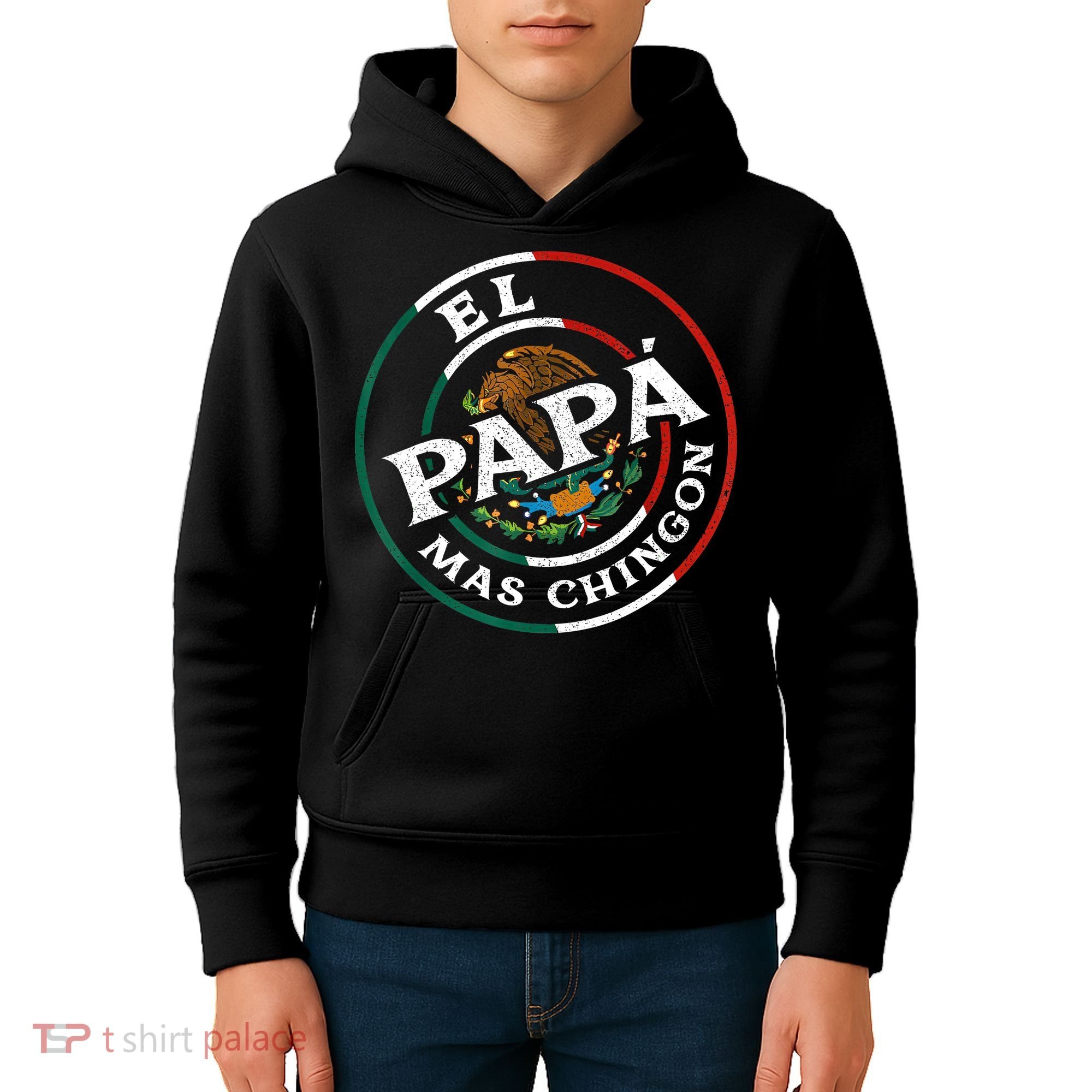 Fathers Day El Papa Mas Chingon Funny Mexican Dad Spanish Kids Hoodie