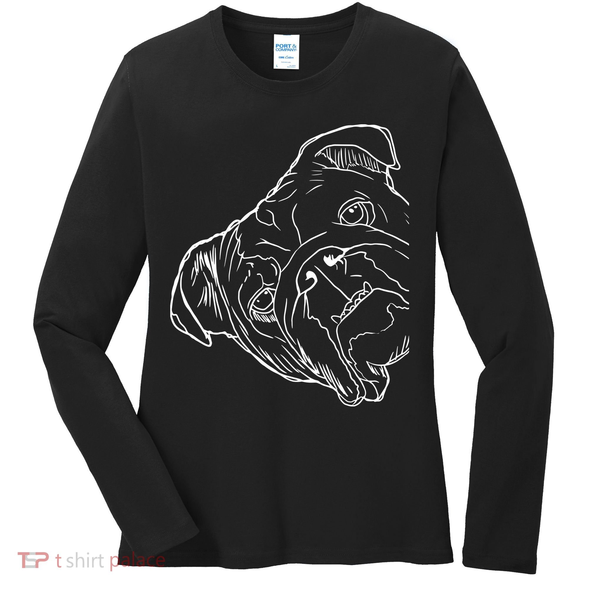 Funny Dog English Bulldog Women's Long Sleeve Shirt