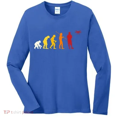 Funny Drone Fyling Evolution Design Drone Pilot Cute Gift Women's Long Sleeve Shirt