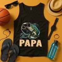 Fathers Day Funny Fisherman Reel Cool Papa Fishing Lover Tank Top thumb 4