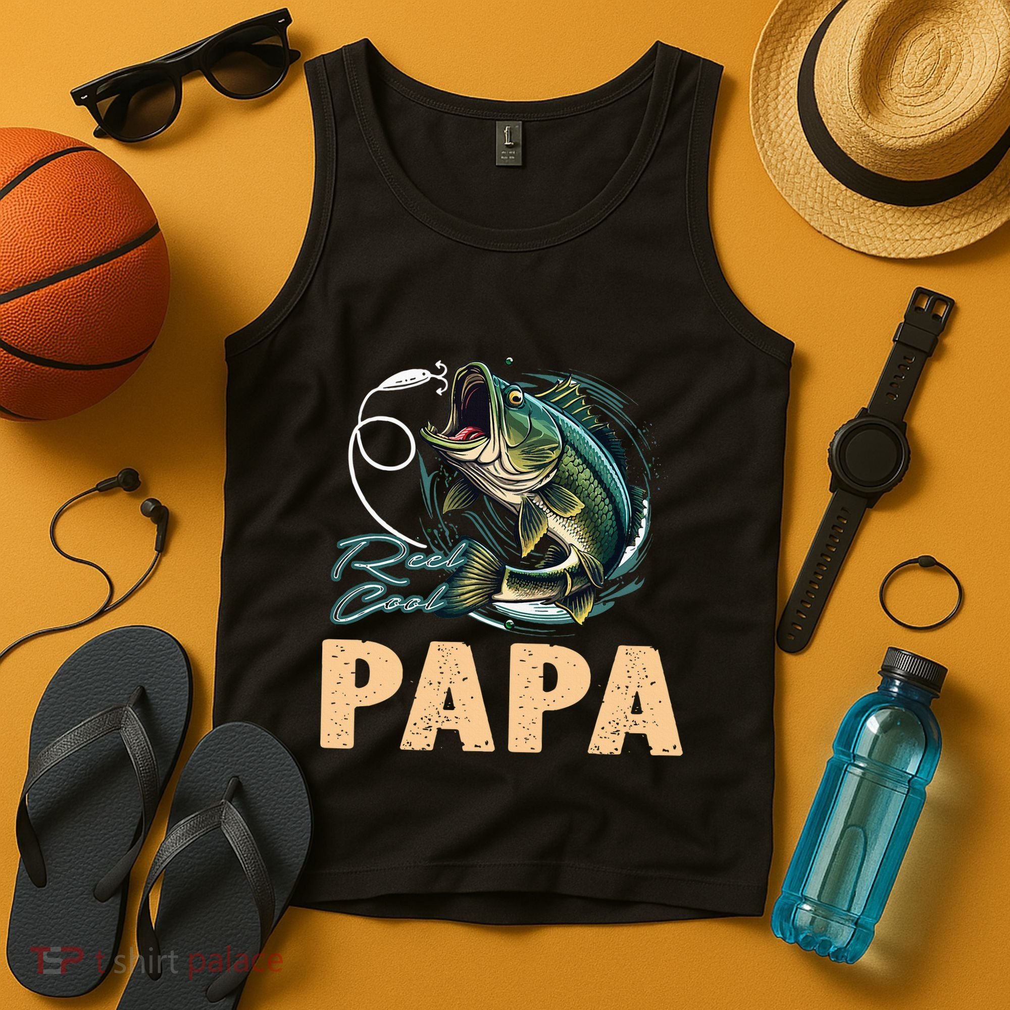 Fathers Day Funny Fisherman Reel Cool Papa Fishing Lover Tank Top