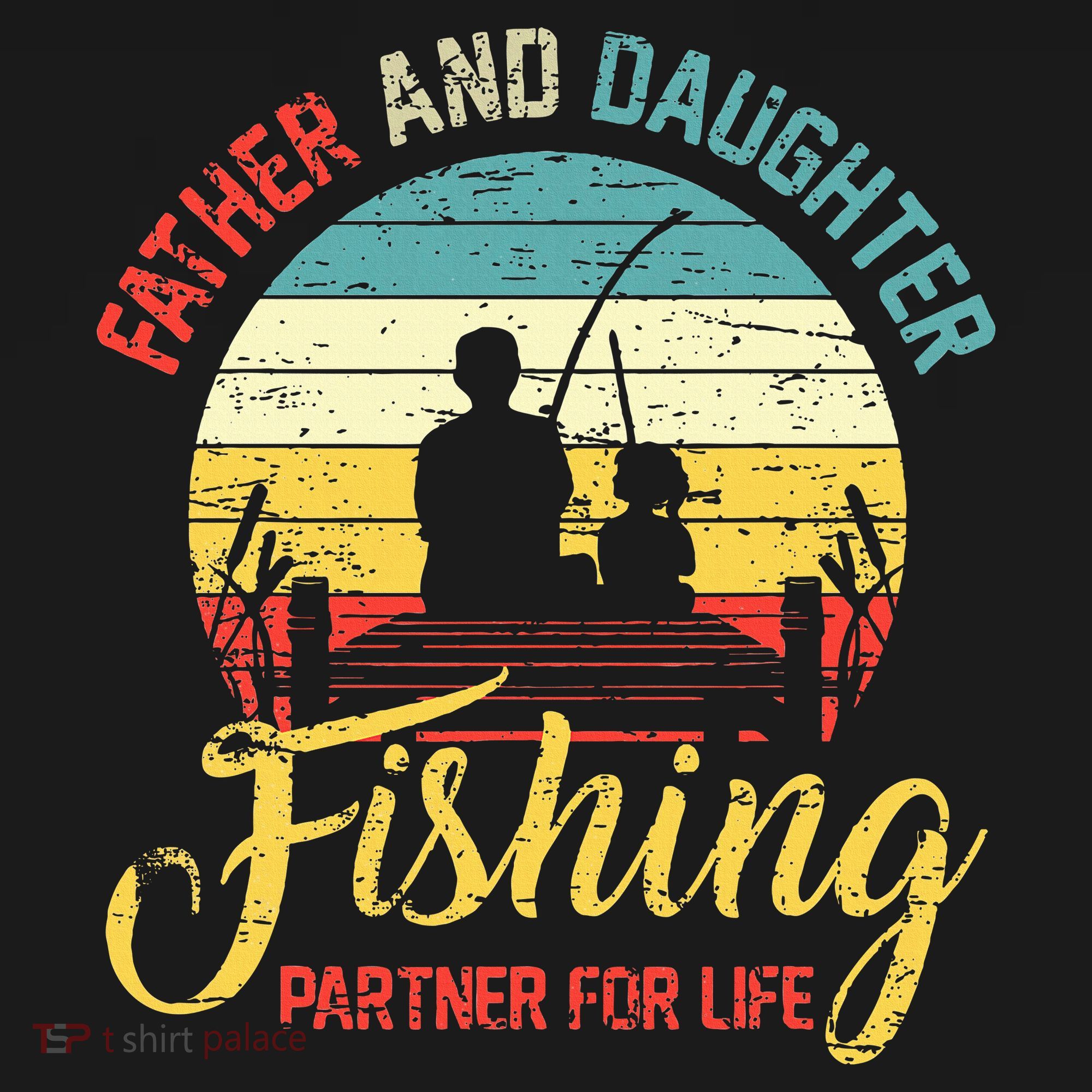 Father Daughter Fishing Partner For Life Retro Matching Dad Women's Hoodie