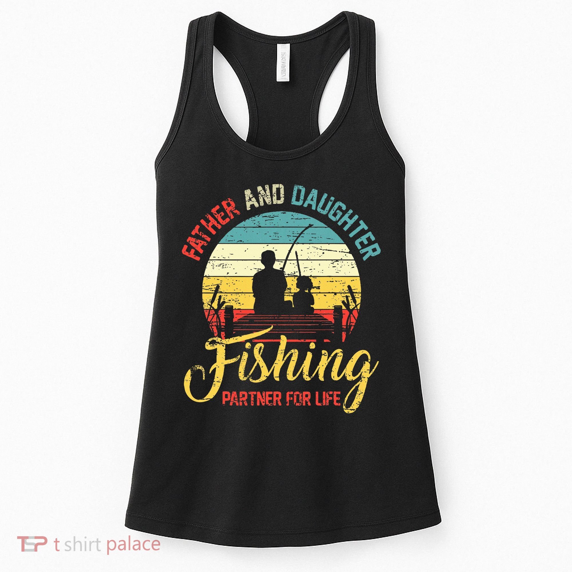 Father Daughter Fishing Partner For Life Retro Matching Dad Women's Tank Top