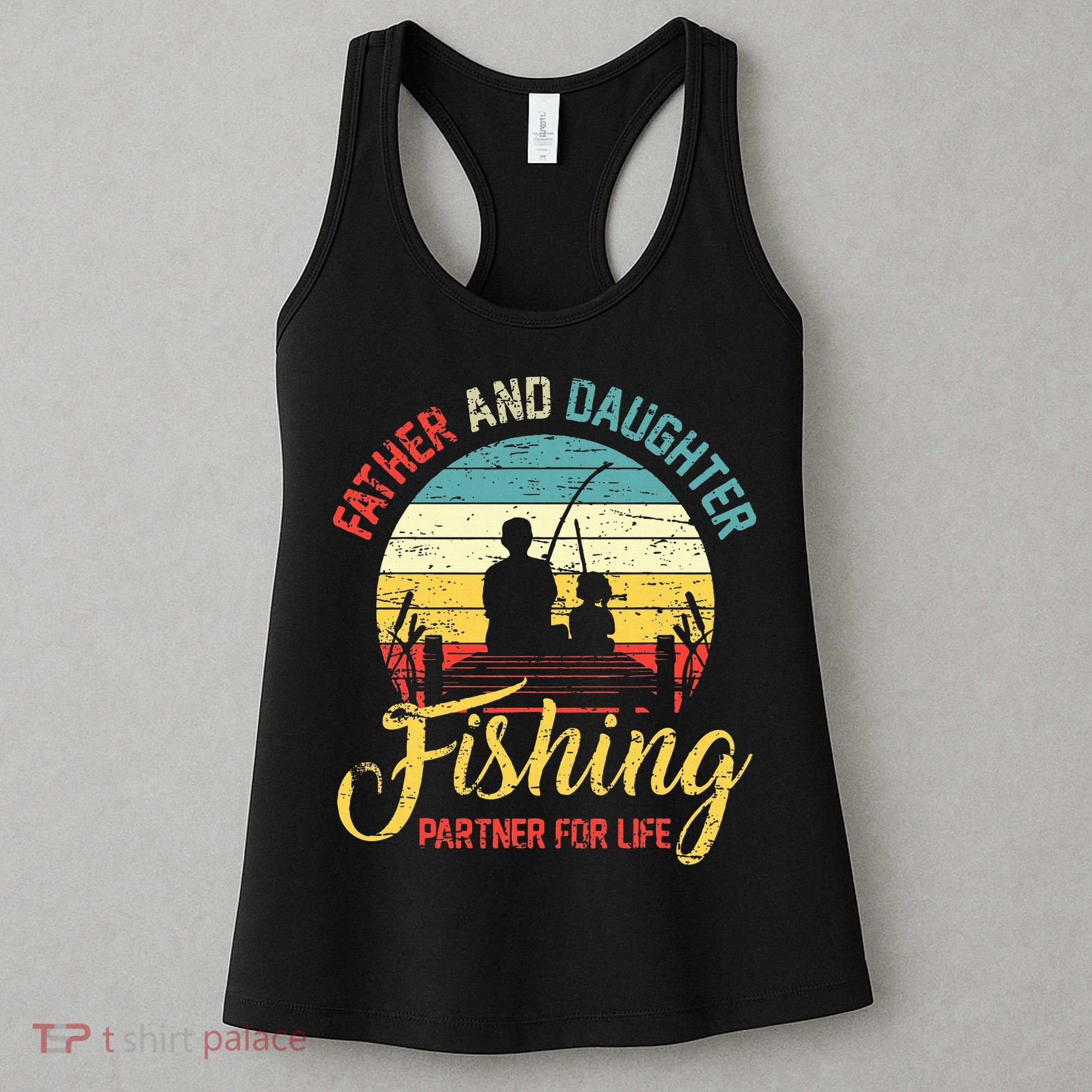 Father Daughter Fishing Partner For Life Retro Matching Dad Women's Tank Top