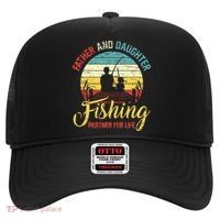 Father Daughter Fishing Partner For Life Retro Matching Dad Hat thumb 0