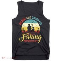 Father Daughter Fishing Partner For Life Retro Matching Dad Tank Top thumb 0
