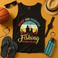 Father Daughter Fishing Partner For Life Retro Matching Dad Tank Top thumb 4