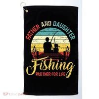 Father Daughter Fishing Partner For Life Retro Matching Dad Golf Towel thumb 0