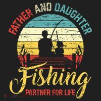 Father Daughter Fishing Partner For Life Retro Matching Dad Golf Towel thumb 3