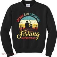 Father Daughter Fishing Partner For Life Retro Matching Dad Kids Sweatshirt thumb 0