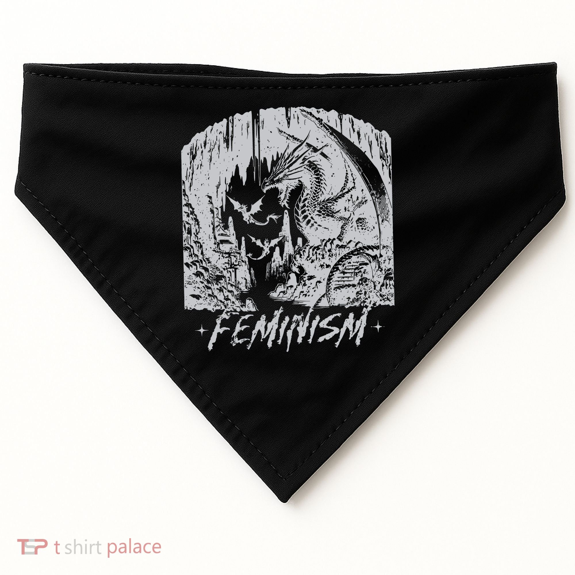 Feminism Dragon Fantasy USA-Made Doggie Bandana