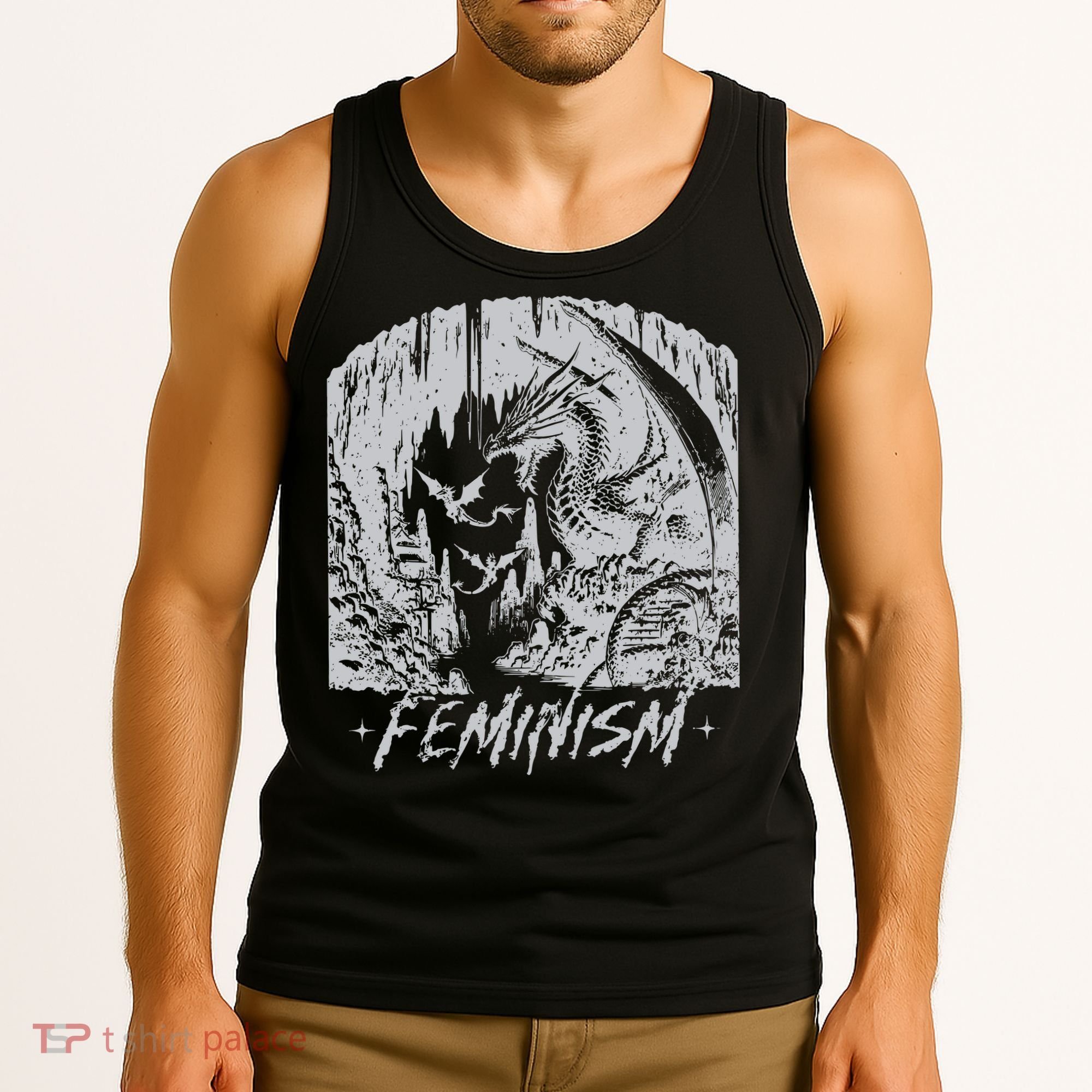 Feminism Dragon Fantasy Tank Top