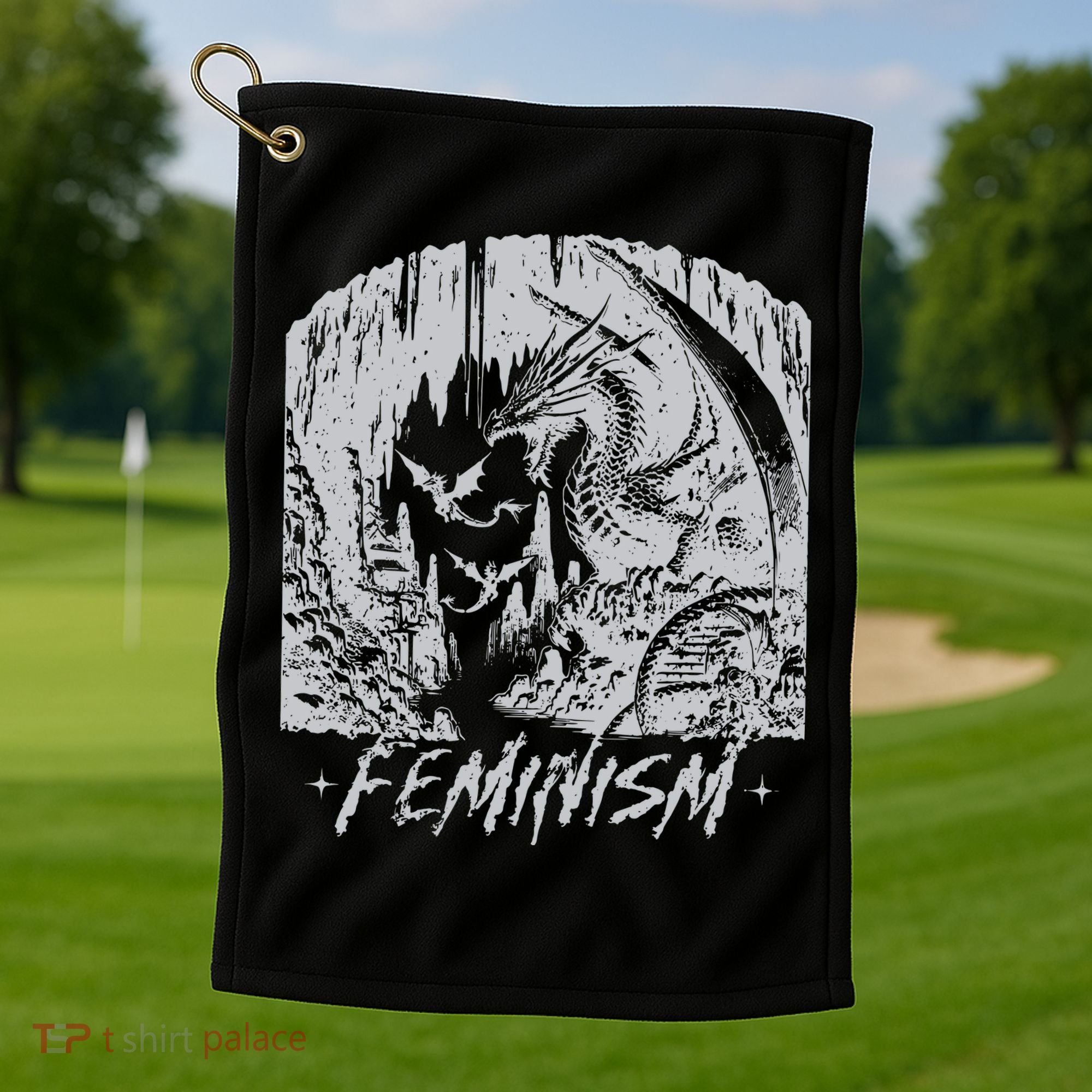 Feminism Dragon Fantasy Golf Towel