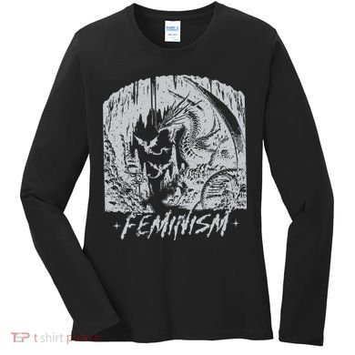 Feminism Dragon Fantasy Women's Long Sleeve Shirt