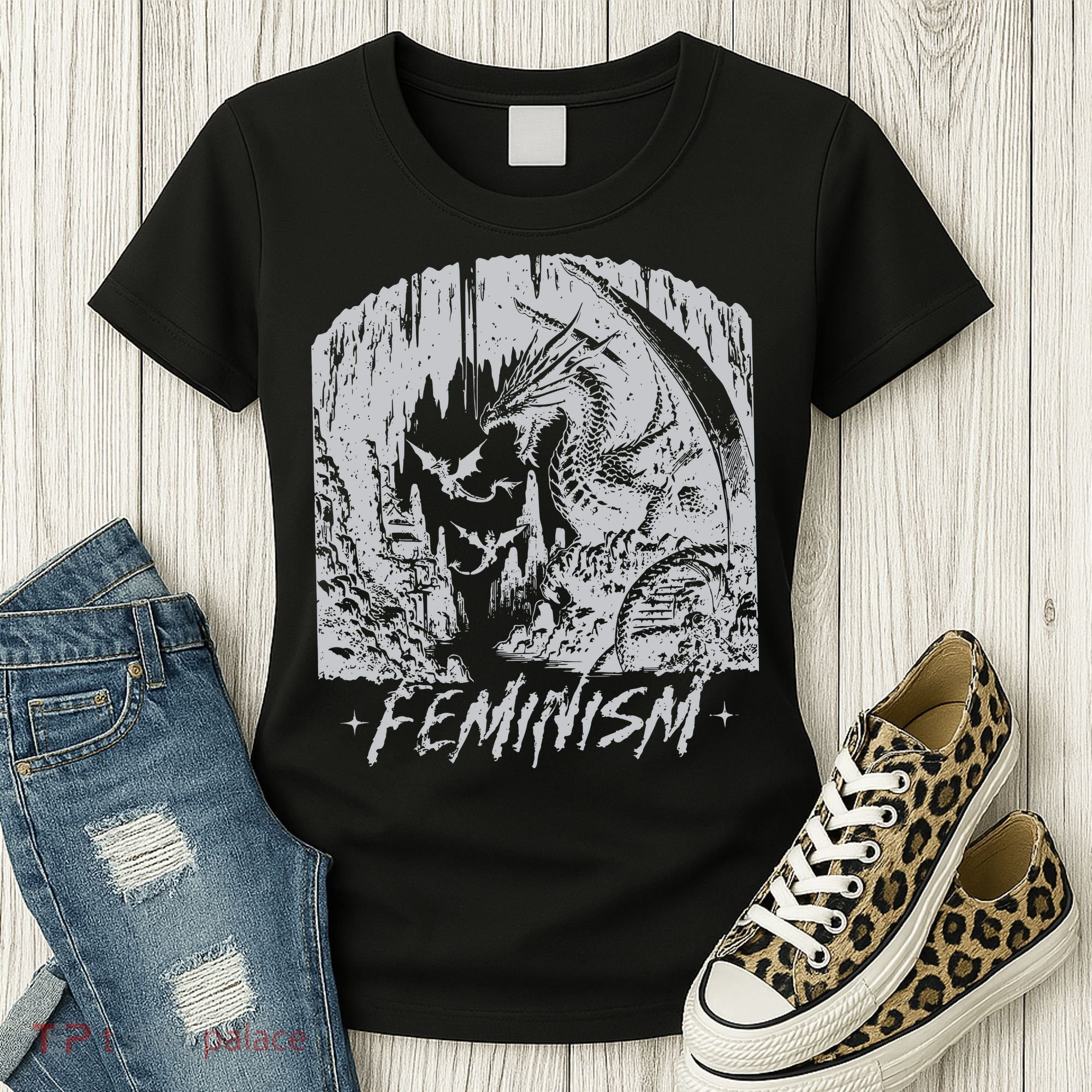 Feminism Dragon Fantasy Women's T-Shirt