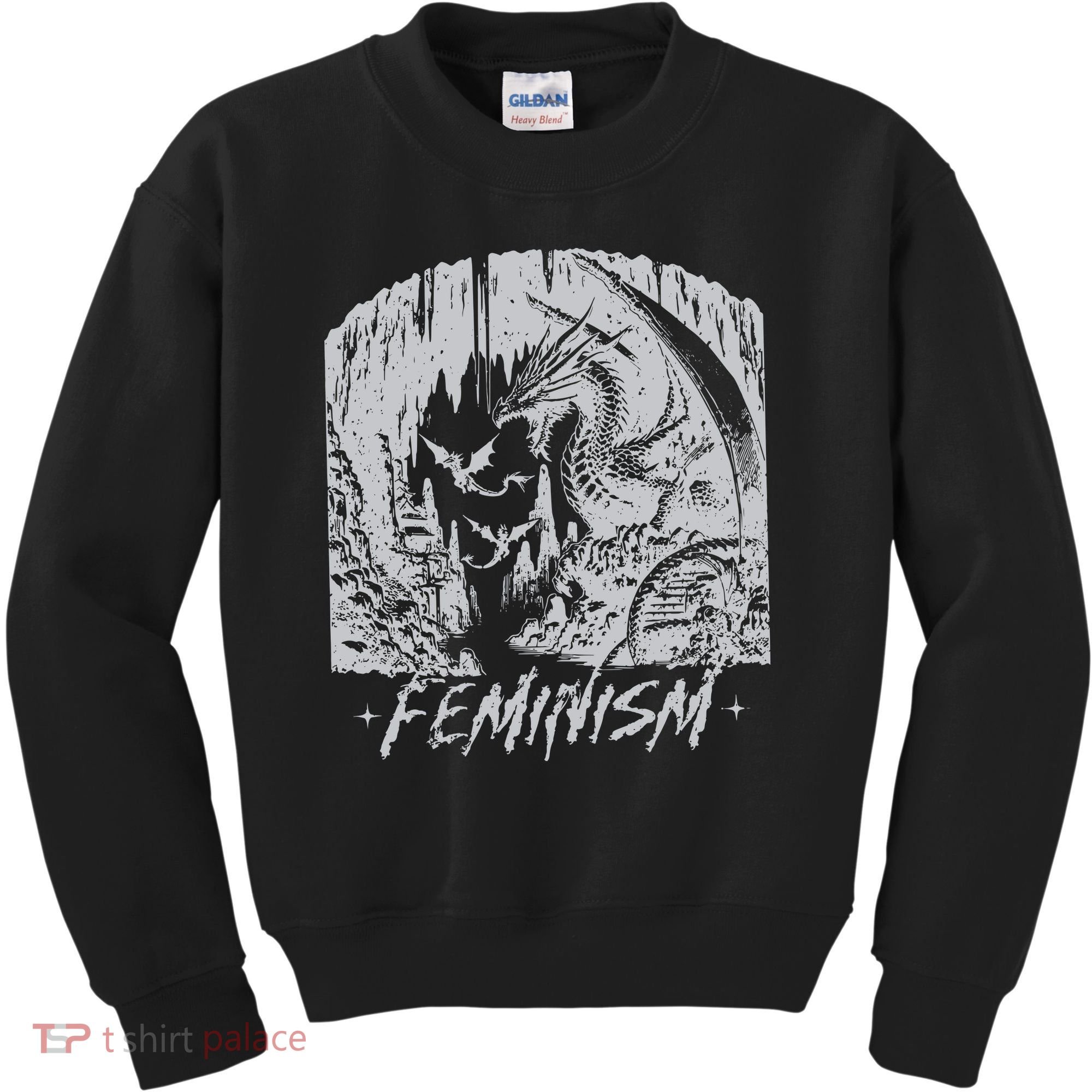 Feminism Dragon Fantasy Kids Sweatshirt