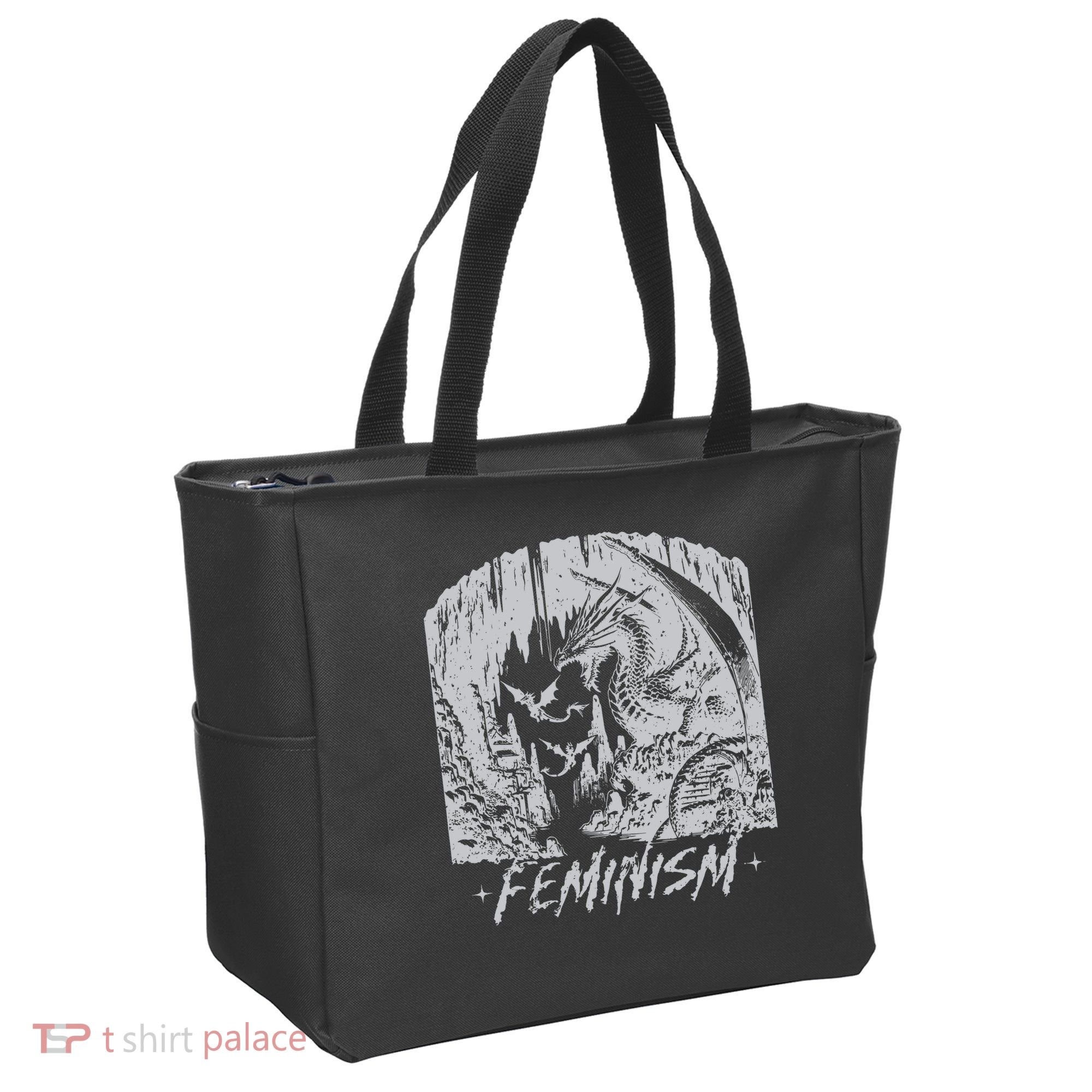 Feminism Dragon Fantasy Tote Bag