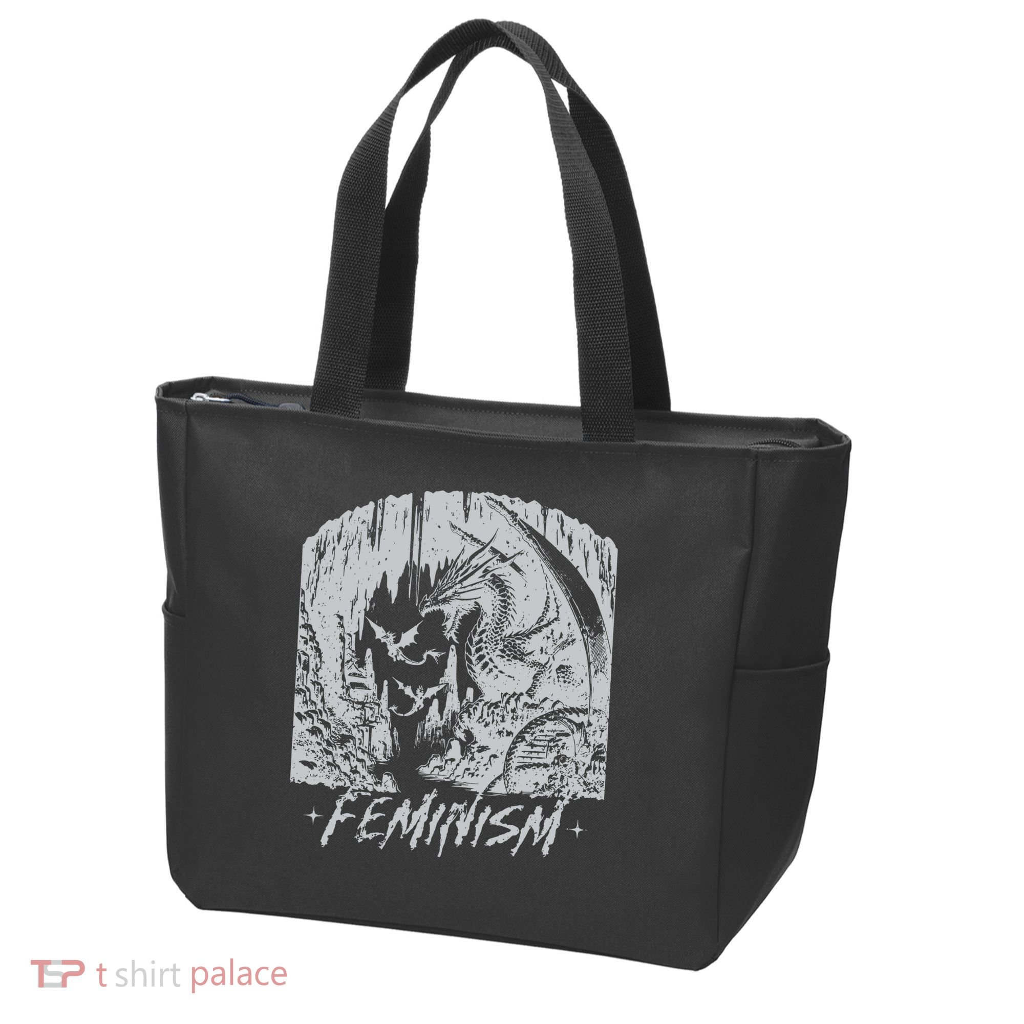 Feminism Dragon Fantasy Tote Bag