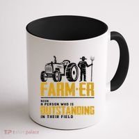 Farmer Definition Funny Farming Farm Tractor Animals Graphic Gift Coffee Mug thumb 1