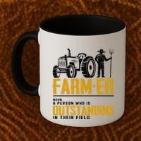 Farmer Definition Funny Farming Farm Tractor Animals Graphic Gift Coffee Mug thumb 2