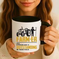 Farmer Definition Funny Farming Farm Tractor Animals Graphic Gift Coffee Mug thumb 3