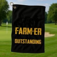 Farmer Definition Funny Farming Farm Tractor Animals Graphic Gift Golf Towel thumb 1