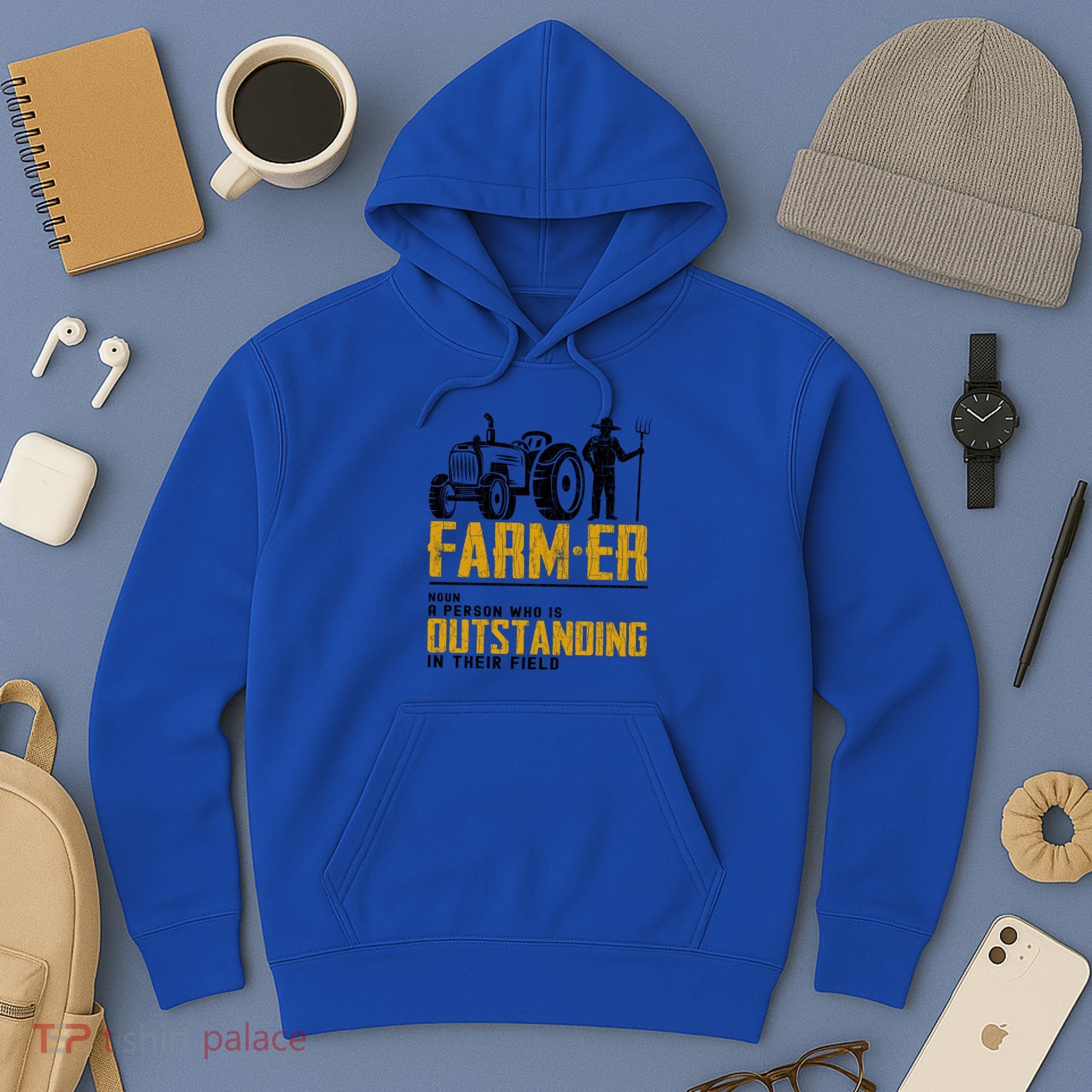 Farmer Definition Funny Farming Farm Tractor Animals Graphic Gift Hoodie