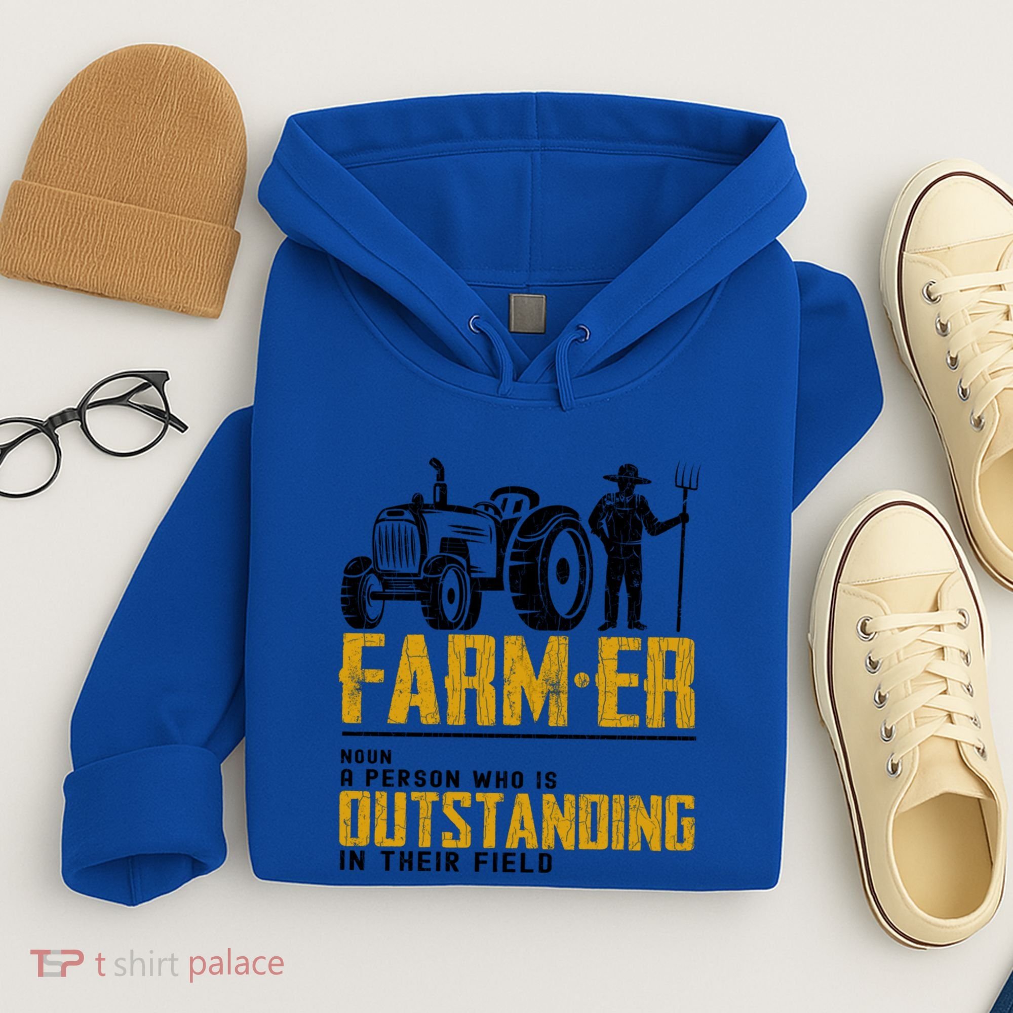 Farmer Definition Funny Farming Farm Tractor Animals Graphic Gift Hoodie