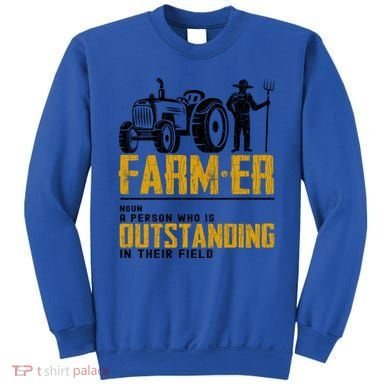 Farmer Definition Funny Farming Farm Tractor Animals Graphic Gift Sweatshirt