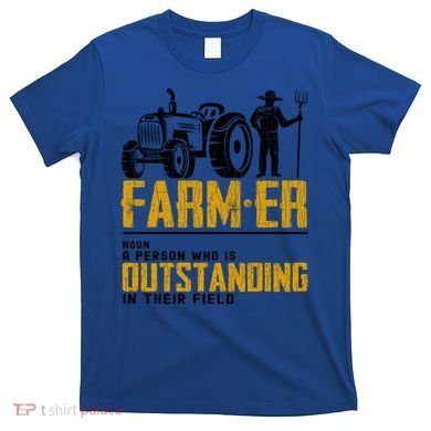 Farmer Definition Funny Farming Farm Tractor Animals Graphic Gift T-Shirt