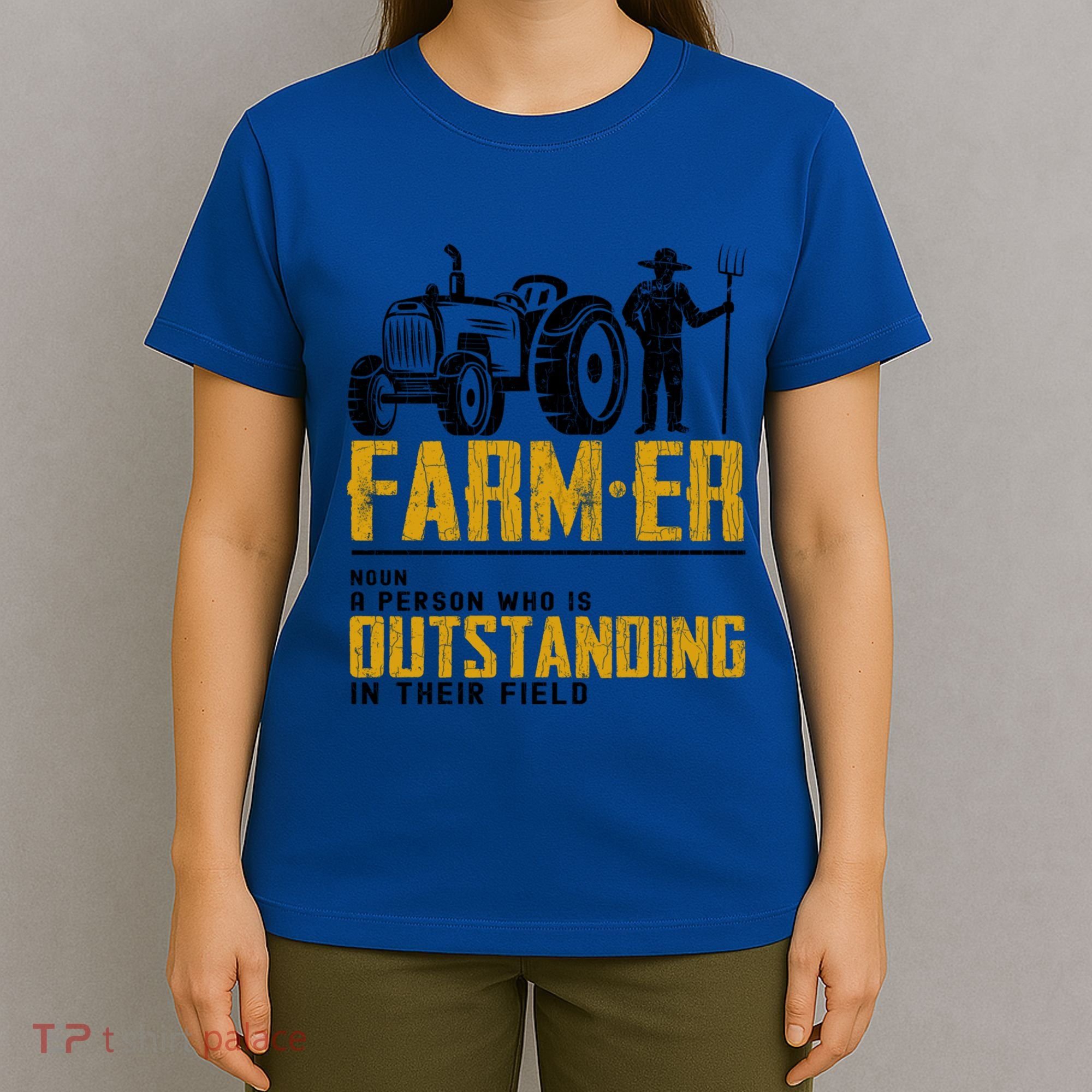 Farmer Definition Funny Farming Farm Tractor Animals Graphic Gift T-Shirt