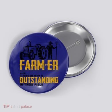 Farmer Definition Funny Farming Farm Tractor Animals Graphic Gift Button