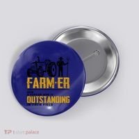 Farmer Definition Funny Farming Farm Tractor Animals Graphic Gift Button thumb 0