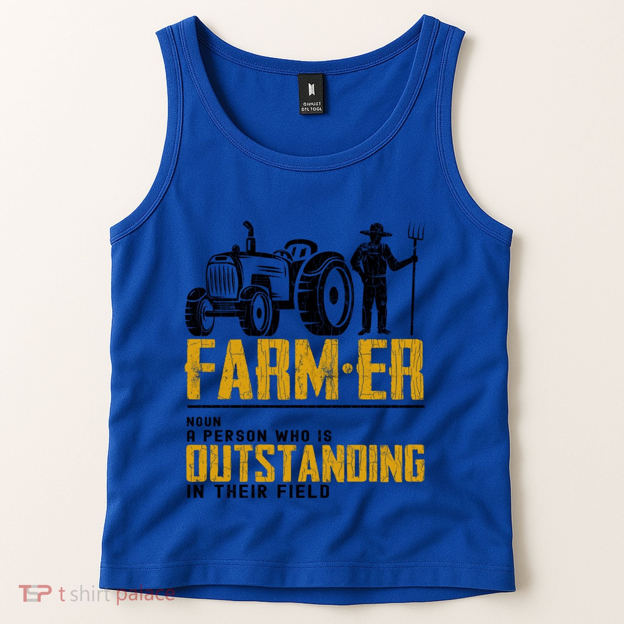 Farmer Definition Funny Farming Farm Tractor Animals Graphic Gift Tank Top