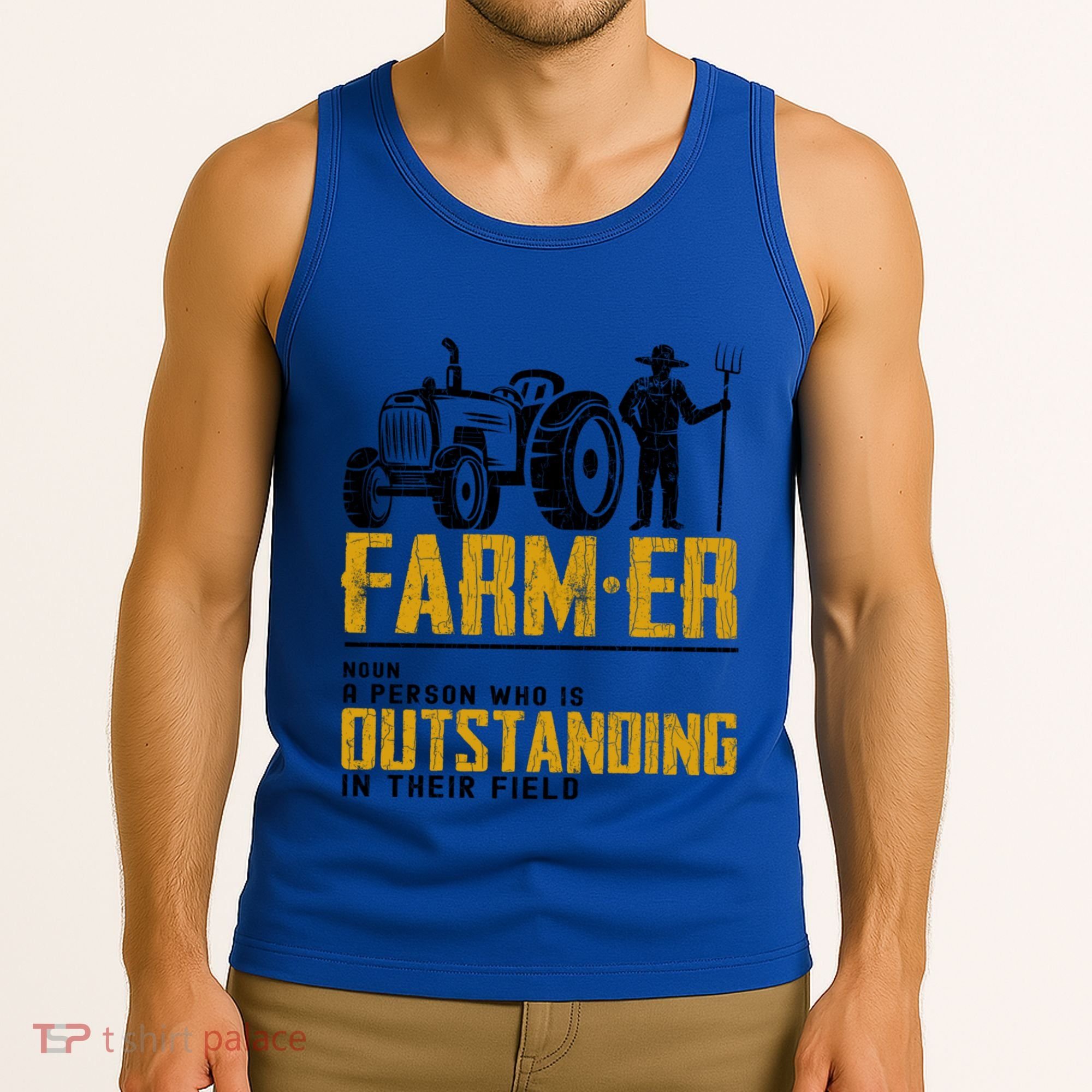 Farmer Definition Funny Farming Farm Tractor Animals Graphic Gift Tank Top