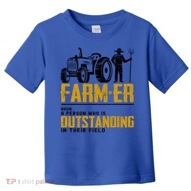 Farmer Definition Funny Farming Farm Tractor Animals Graphic Gift Toddler T-Shirt
