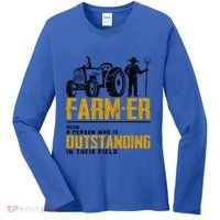 Farmer Definition Funny Farming Farm Tractor Animals Graphic Gift Women's Long Sleeve Shirt thumb 0