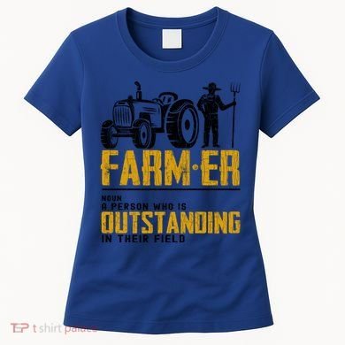 Farmer Definition Funny Farming Farm Tractor Animals Graphic Gift Women's T-Shirt