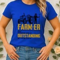 Farmer Definition Funny Farming Farm Tractor Animals Graphic Gift Women's T-Shirt thumb 2