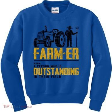 Farmer Definition Funny Farming Farm Tractor Animals Graphic Gift Kids Sweatshirt