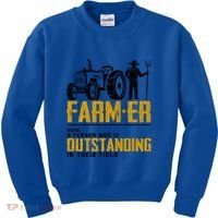 Farmer Definition Funny Farming Farm Tractor Animals Graphic Gift Kids Sweatshirt thumb 0