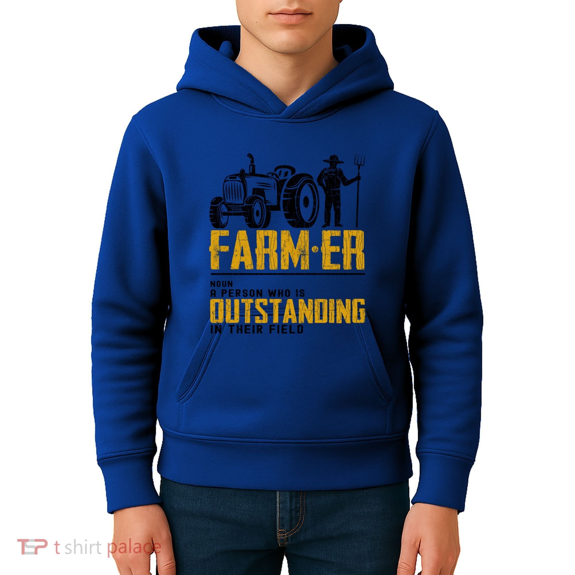 Farmer Definition Funny Farming Farm Tractor Animals Graphic Gift Kids Hoodie