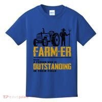 Farmer Definition Funny Farming Farm Tractor Animals Graphic Gift Kids T-Shirt thumb 0